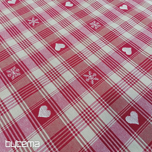 Tissu de décoration de Noël DUSTIN coeurs