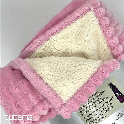 couverture microfibre EXTRA SOFT SHEEP velours côtelé - rose