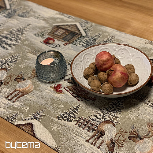 Nappe tapisserie, écharpe PAYSAGE D&#39;HIVER TOUT