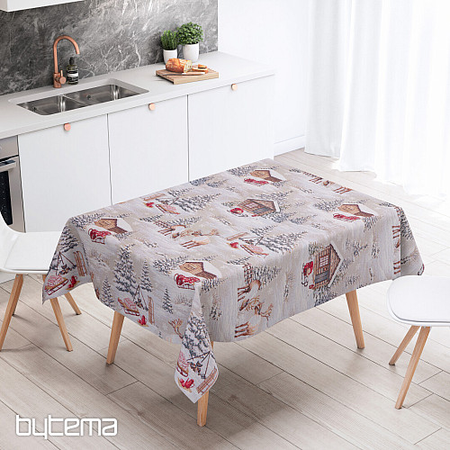 Nappe tapisserie, écharpe PAYSAGE D&#39;HIVER TOUT