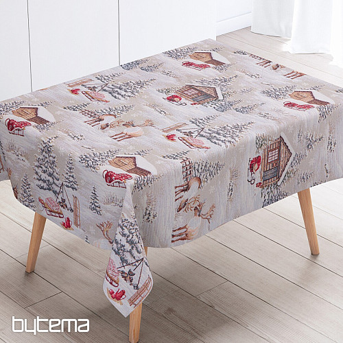 Nappe tapisserie, écharpe PAYSAGE D&#39;HIVER TOUT