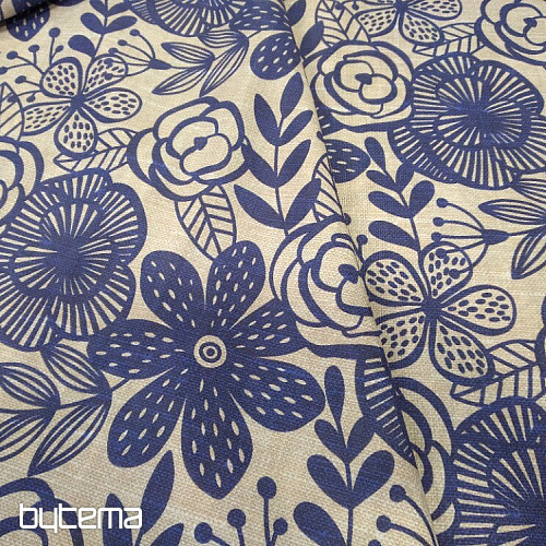 Tissu décoratif PIPO FLEUR BLEUE