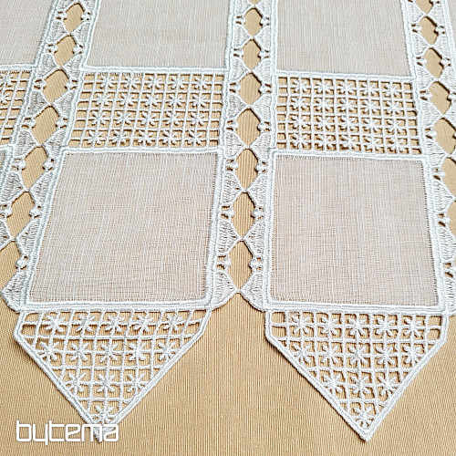 Rideau luxueux brodé GERSTER sur vitrail 11756/030/0010 crème