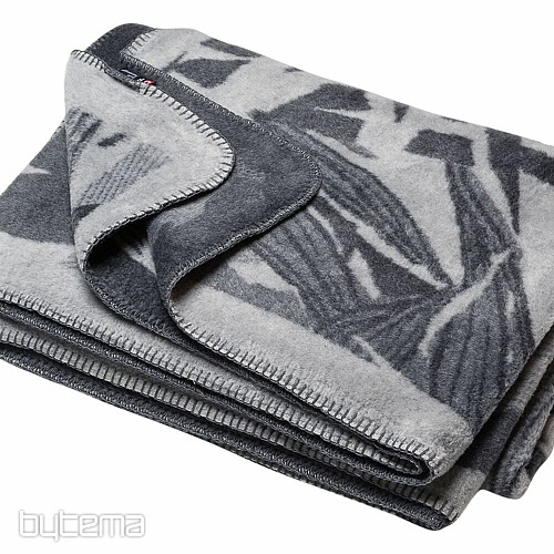 Couverture en coton BAMBOO feuilles grises 2218/90