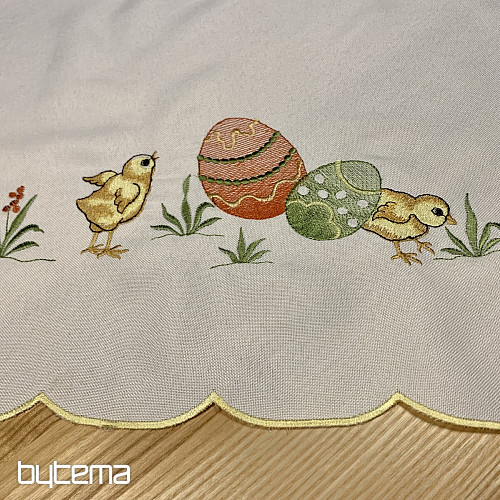 Nappes et foulards brodés POULET jaune