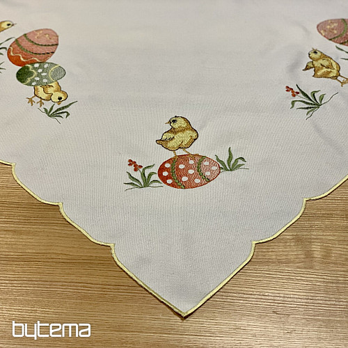 Nappes et foulards brodés POULET jaune