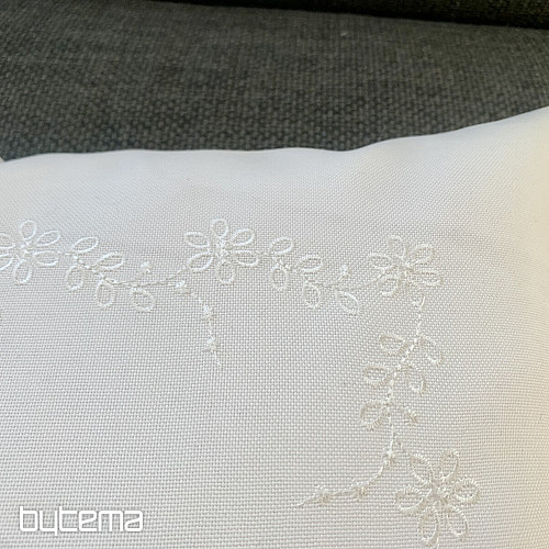 Housse brodée FLEURS blanc 40x40