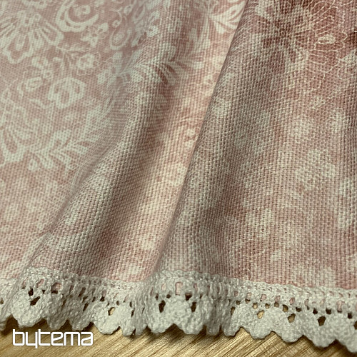 Nappe vieux rose avec dentelle 70x70