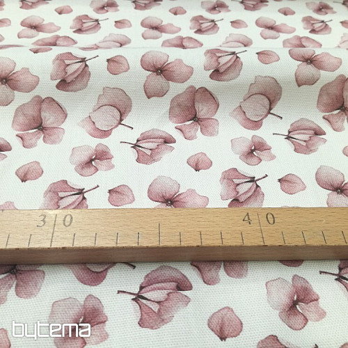 Tissu décoratif MONTANA VIEUX FLEURS ROSE