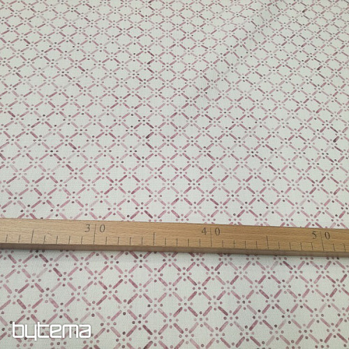 Tissu déco Montana treillis vieux rose