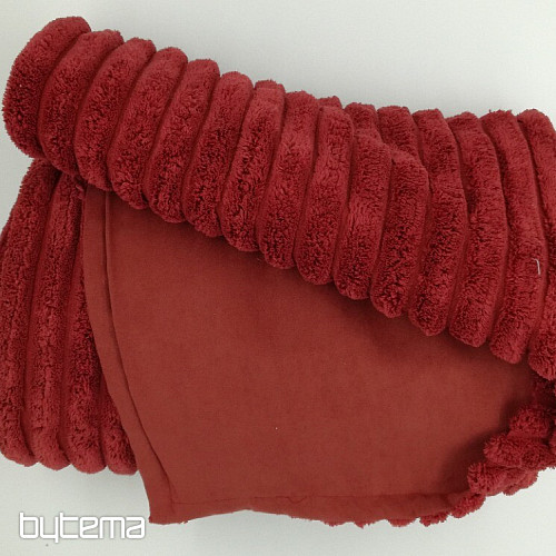 couverture Agneau velours côtelé ROUGE 150x200