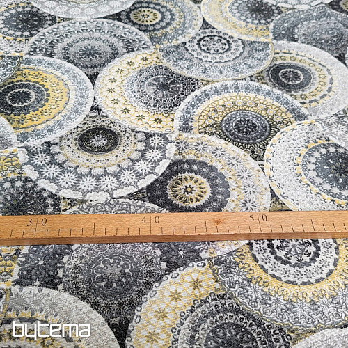 Tissu déco MANDALA gris