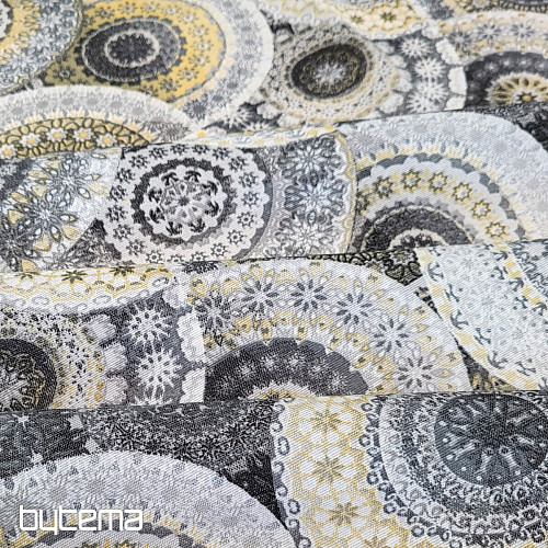 Tissu déco MANDALA gris