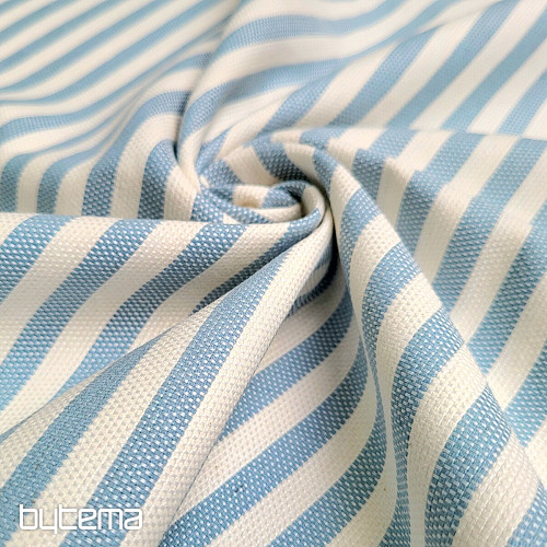 Tissu déco LEO CELESTE rayure bleue