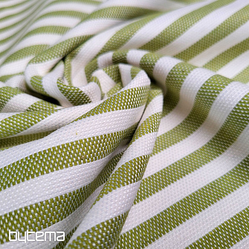 Tissu déco LEO VERDE rayure verte