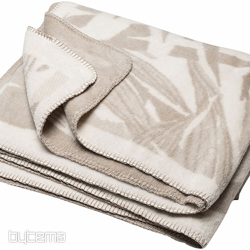 Couverture en coton BAMBOO feuilles beiges 2218/80