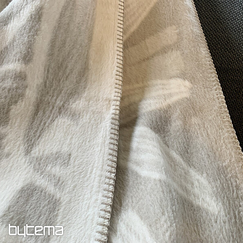 Couverture en coton BAMBOO feuilles beiges 2218/80
