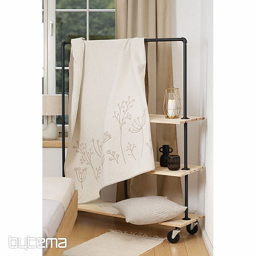 Couverture en coton DF JADE ivoire 150x200 cm
