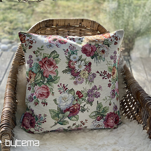 Housse de coussin tapisserie FLEURS