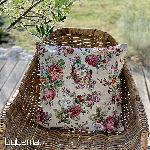 Housse de coussin tapisserie FLEURS