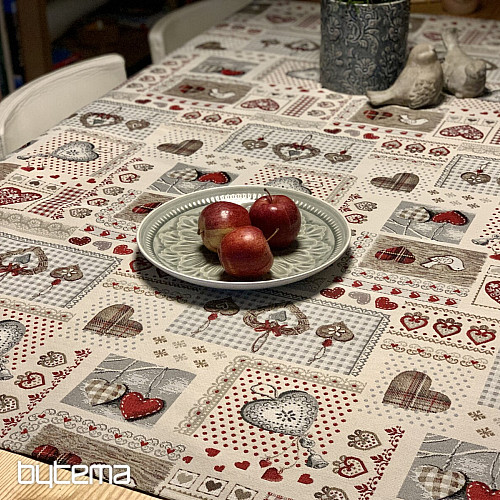 Nappe et foulard tapisserie COEUR DE NATURE II