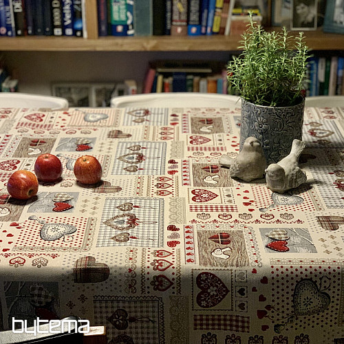 Nappe et foulard tapisserie COEUR DE NATURE II