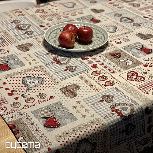 Nappe et foulard tapisserie COEUR DE NATURE II