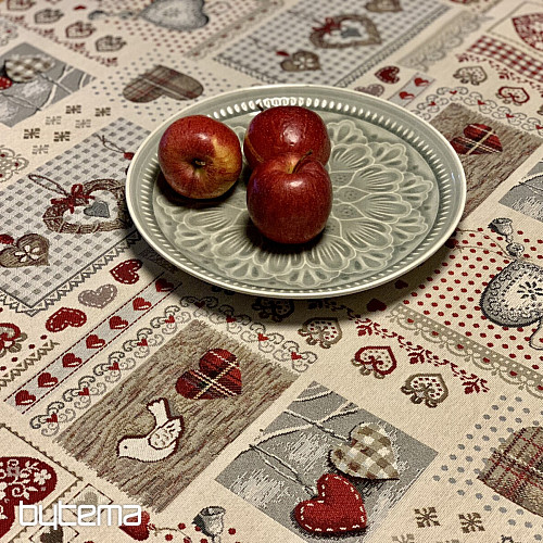 Nappe et foulard tapisserie COEUR DE NATURE II