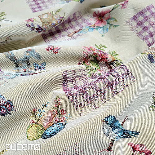 Tissu à tapisserie LAPIN DE PÂQUES LILAS