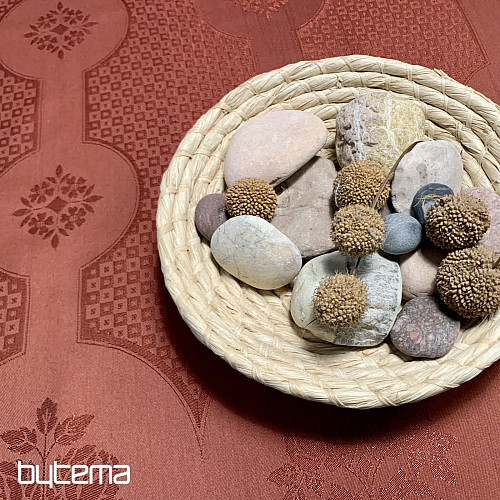 Nappe Damas terre cuite 120x140