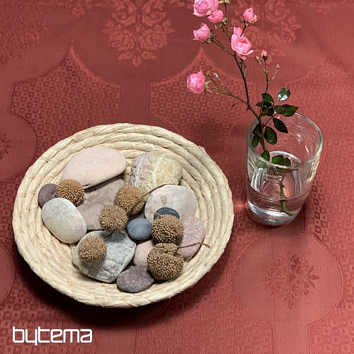Nappe Damas terre cuite 120x140