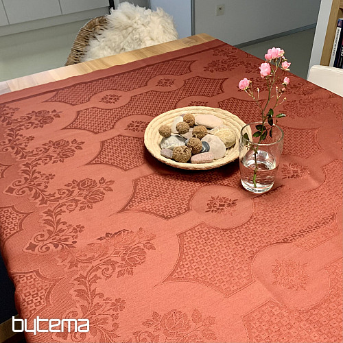 Nappe Damas terre cuite 120x140