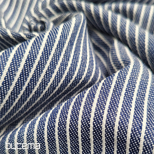 Décor. tissu RAYURE BLEU MARINE