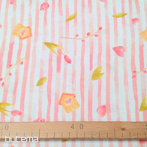 Tissu décoratif SPRING PINK STRIPE