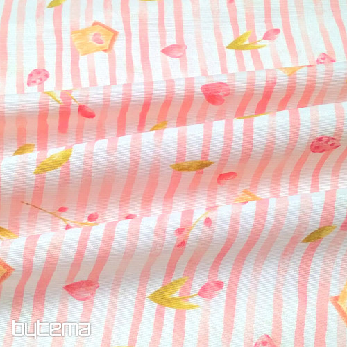 Tissu décoratif SPRING PINK STRIPE
