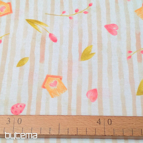 Tissu décoratif PRINTEMPS BEIGE STRIPE