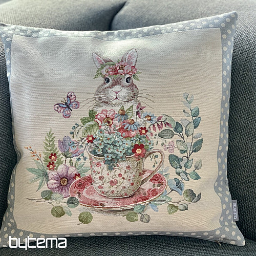 Housse de coussin tapisserie BARE IN A MUG gris