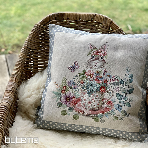 Housse de coussin tapisserie BARE IN A MUG gris