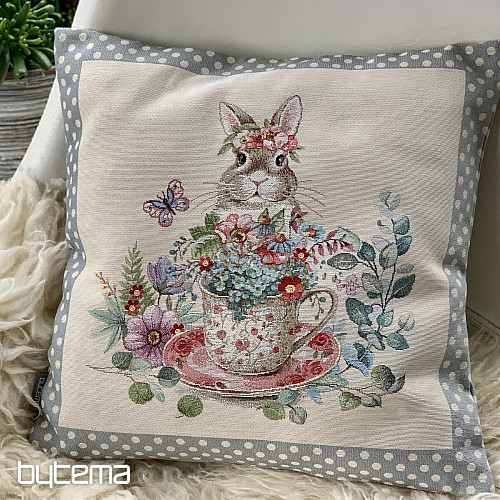 Housse de coussin tapisserie BARE IN A MUG gris