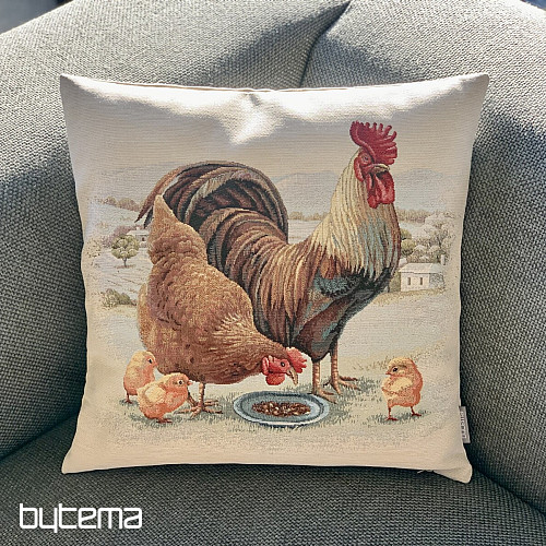 Housse de coussin Gobelin FAMILLE POULET