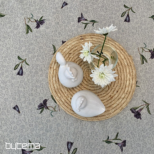 Nappe et foulard tapisserie OEUFS DE PÂQUES AU VIOLET