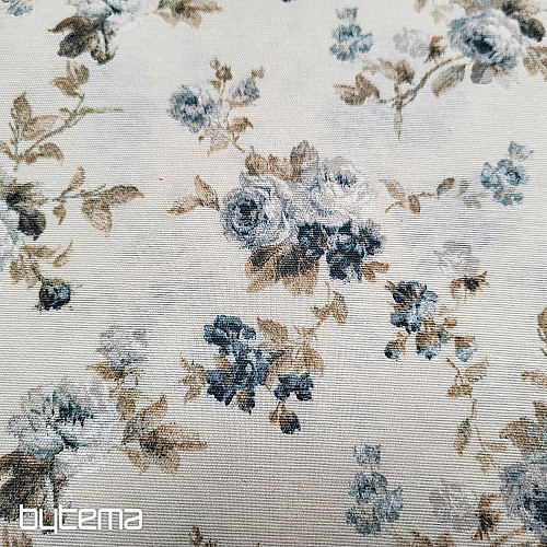 Tissu décoratif BLEU ROSE ALISA