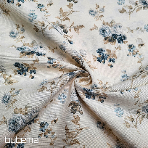 Tissu décoratif BLEU ROSE ALISA
