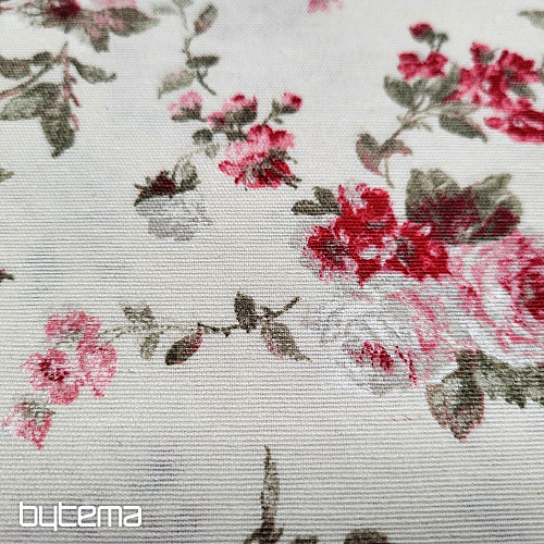 Tissu décoratif ROSE ROUGE ALISA