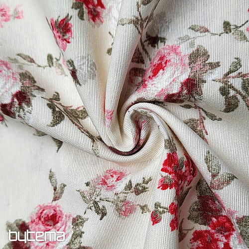 Tissu décoratif ROSE ROUGE ALISA