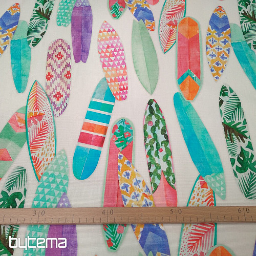 Tissu déco SURF TURQUOISE
