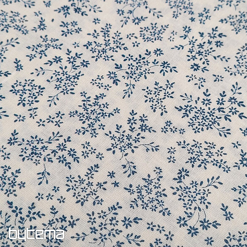 Tissu coton PANICULATA BLEU PETIT