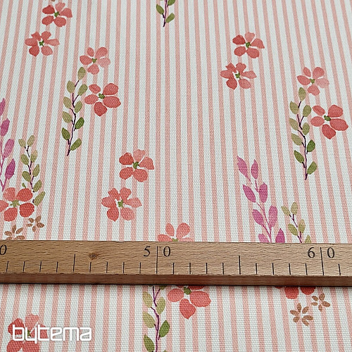 Tissu décoratif AVIGNON RAYURE ROSE