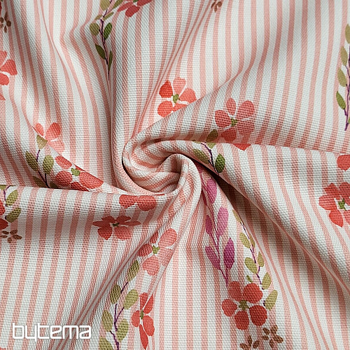 Tissu décoratif AVIGNON RAYURE ROSE
