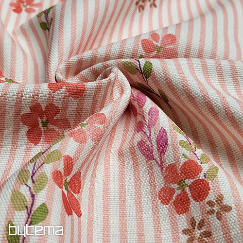 Tissu décoratif AVIGNON RAYURE ROSE